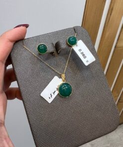 آویز عقیق سبز گرد