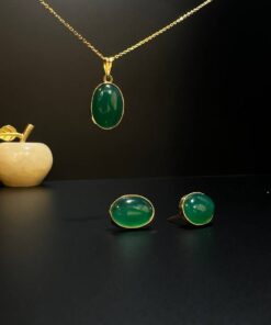 نیم ست عقیق سبز